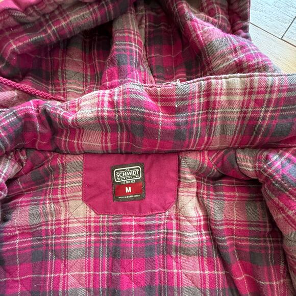 Women’s  C.E. SCHMIDT Workwear Medium Canvas Coat Barn Chore Quilted Hooded - Picture 6 of 12